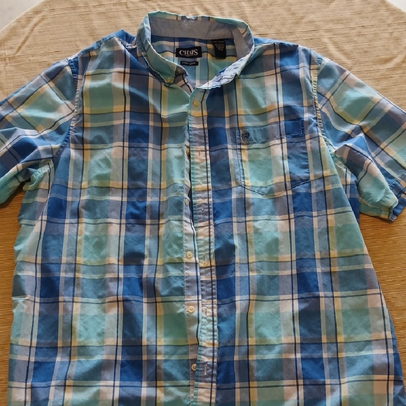 Chaps Other - Chaps XXL Men's Blue Plaid Button down, short sleeved Shirt